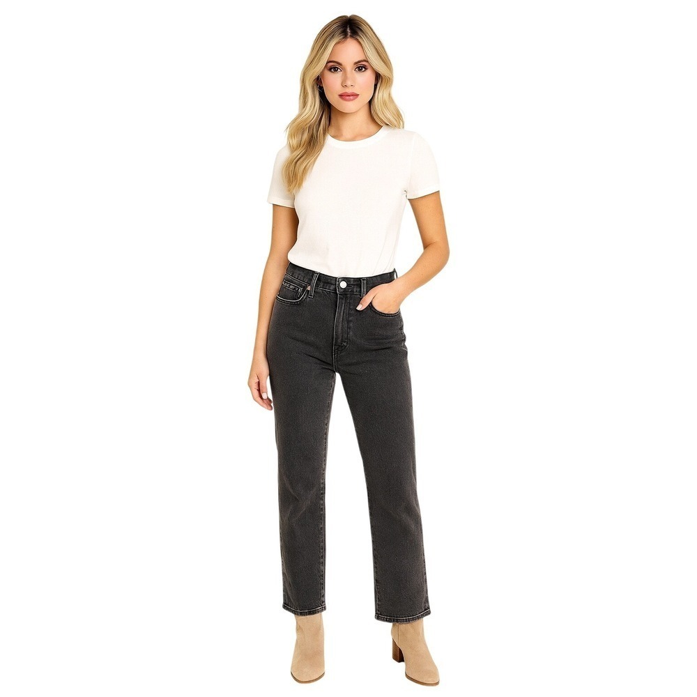 Madewell The Perfect Vintage Jeans Black Size 25 High Rise Straight Leg Boho